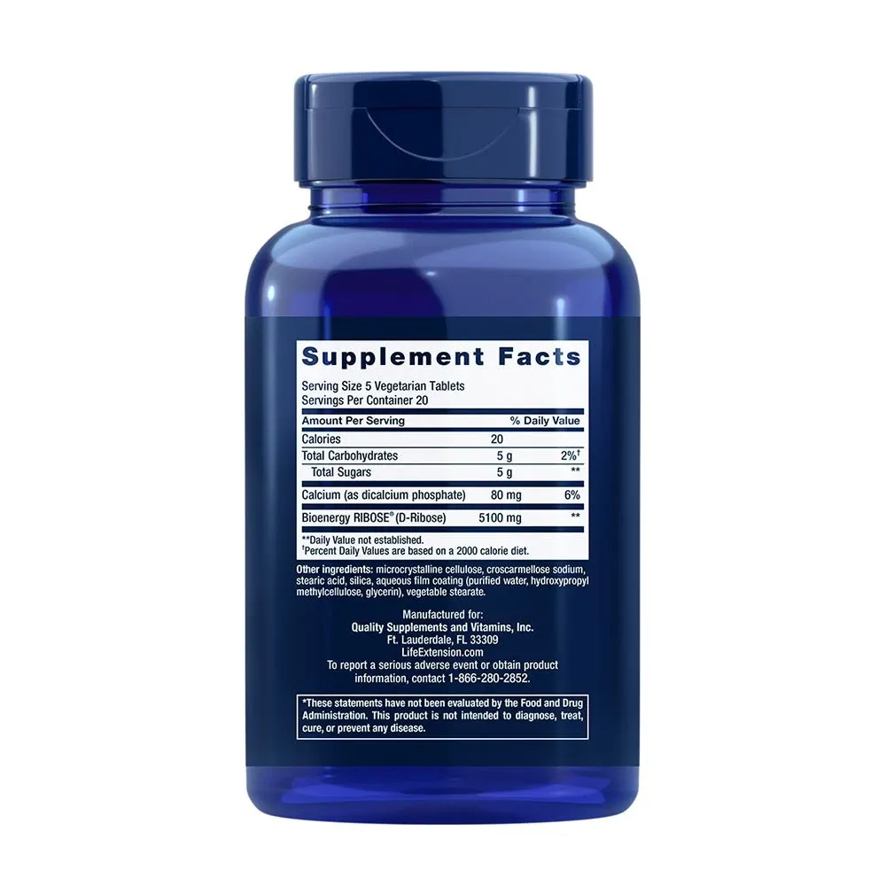 D-Ribose Tablets - 100 vegetarian tabs - immagine 2