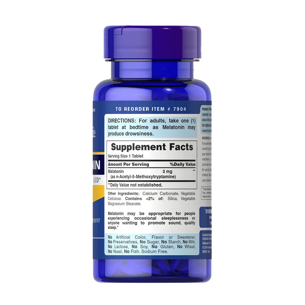 Puritans Pride Melatonin 3 mg (240 Tablets) - immagine 4
