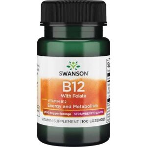 SWANSON Vitamina B-12 1000 mcg 100 pastiglie da sciogliere in bocca - Nuvalia