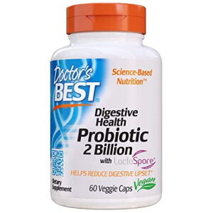 Probiotico per la salute dell'apparato digerente, 2 miliardi di ceppi con LactoSpore - 60 capsule vegetali - Viking Supplements