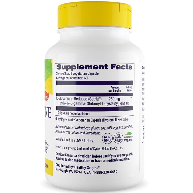 Healthy Origins L-Glutathione 250mg 60 capsules - immagine 3