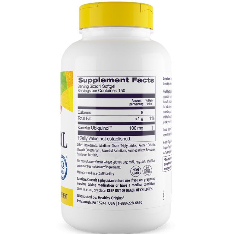 Healthy Origins Natural Ubiquinol 100 mg 150 soft capsules - immagine 3