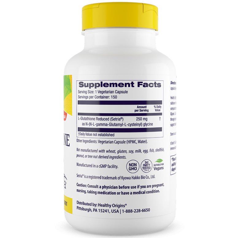 Healthy Origins Setria reduced L-glutathione 250mg 150 capsules - immagine 3