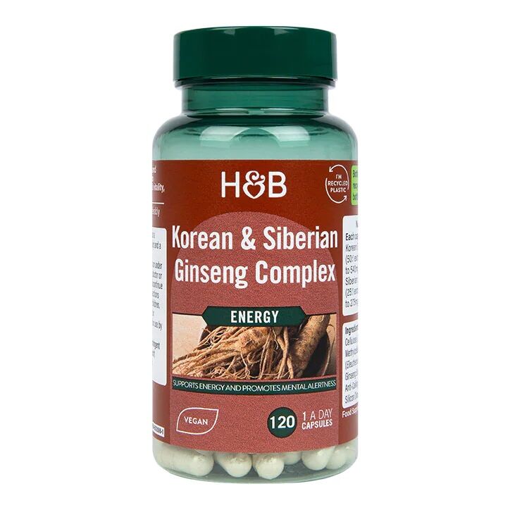 Complesso di ginseng coreano e siberiano - 120 capsule vegetali - Viking Supplements