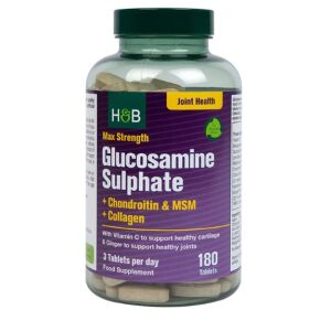 Glucosamina solfato ad alta concentrazione + condroitina e MSM + collagene - 180 compresse - Viking Supplements