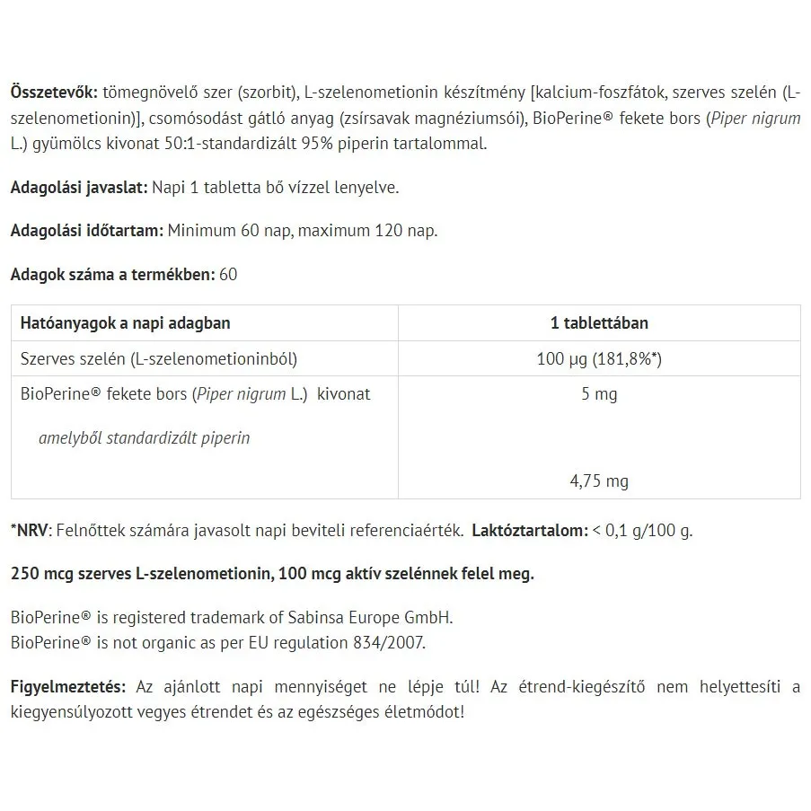 Natur Tanya Selenium Extra (60 Tablets) - immagine 2