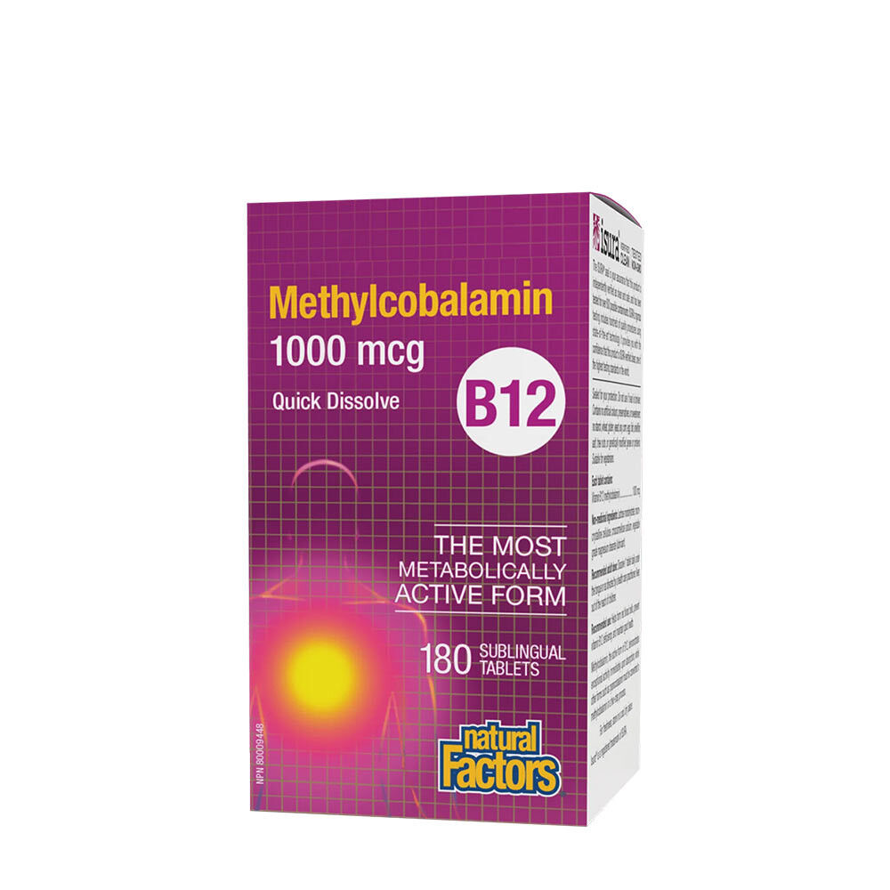 Natural Factors B12 Metilcobalamina 1000 mcg (180 compresse) - Viking Supplements