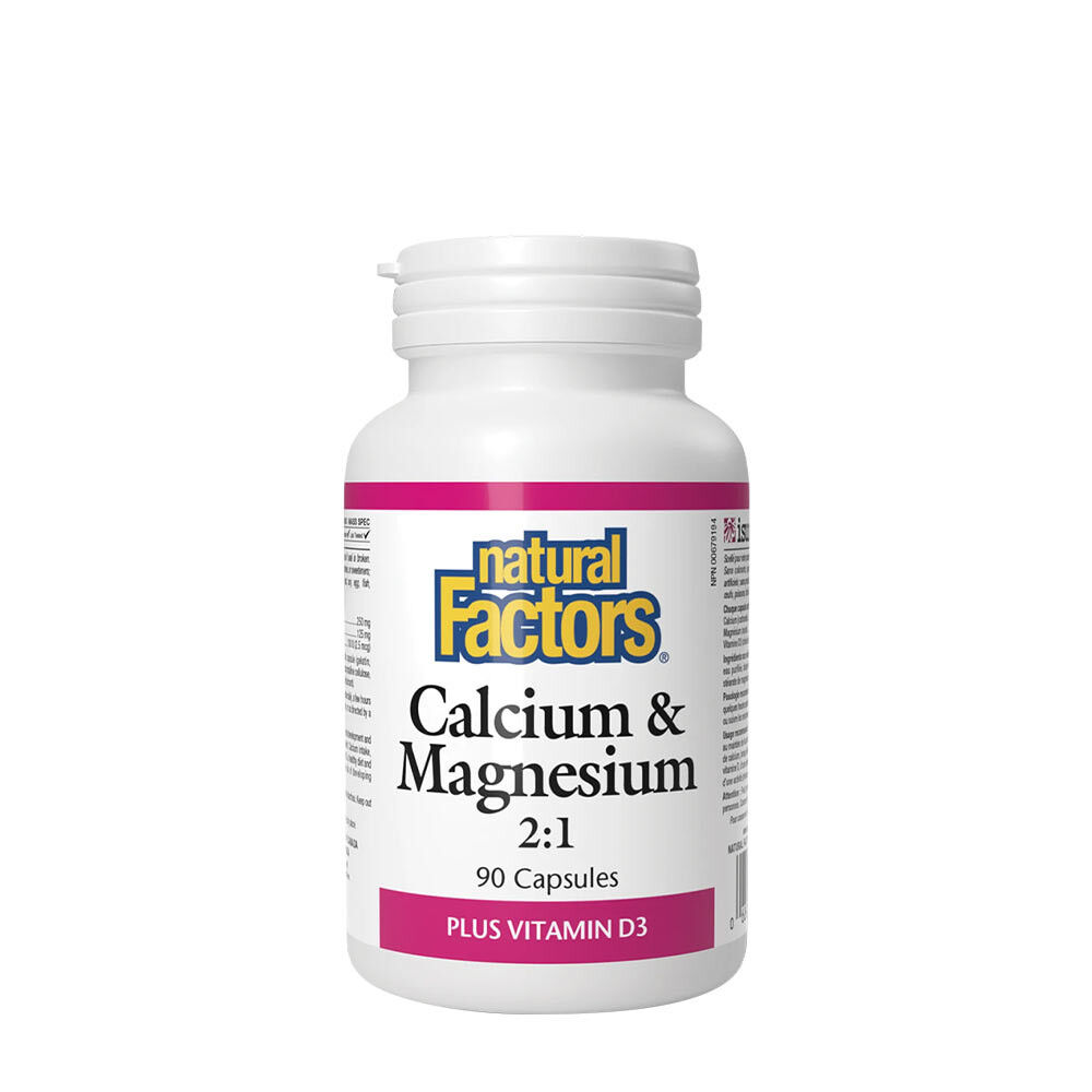Natural Factors Calcio e Magnesio 2:1 con Vitamina D3 (90 capsule) - Viking Supplements