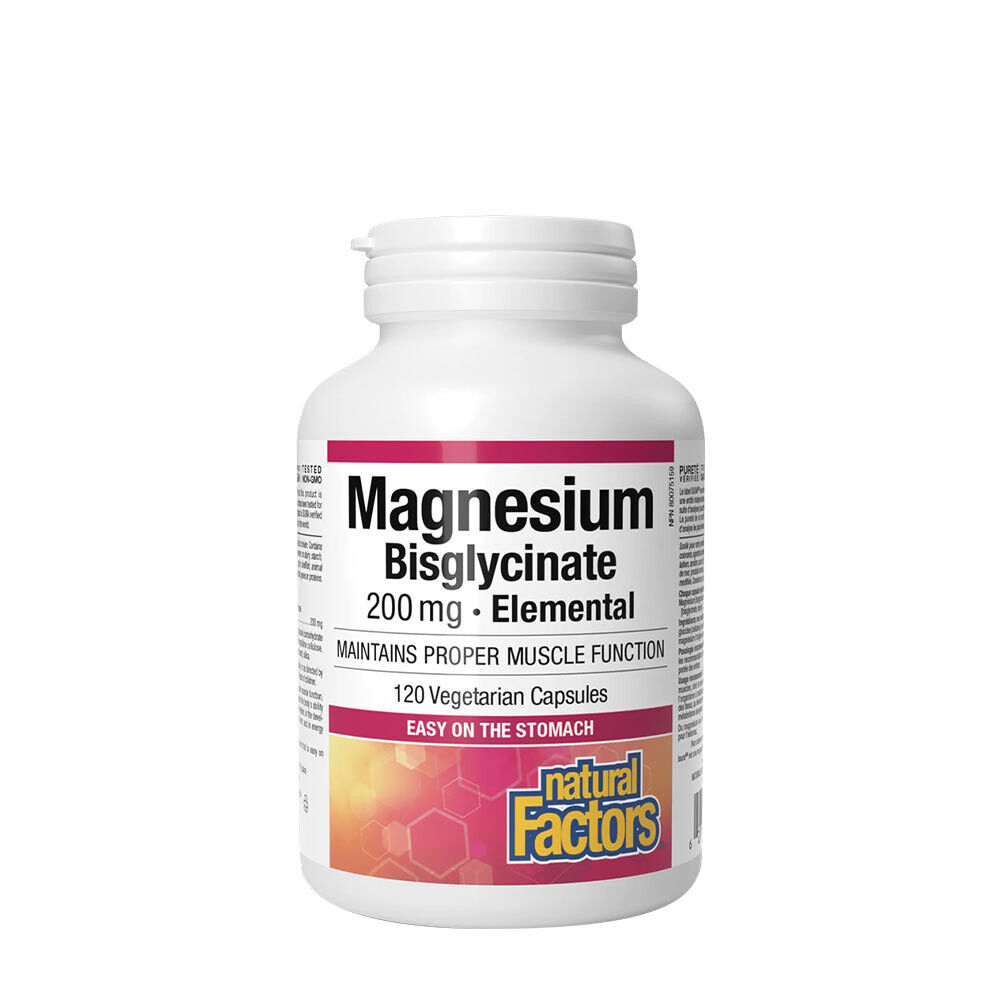 Natural Factors Magnesio bisglicinato puro 200 mg (120 capsule) - Viking Supplements
