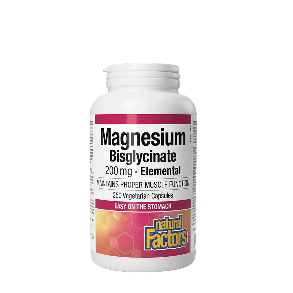 Natural Factors Magnesio bisglicinato puro 200 mg (250 capsule) - Viking Supplements