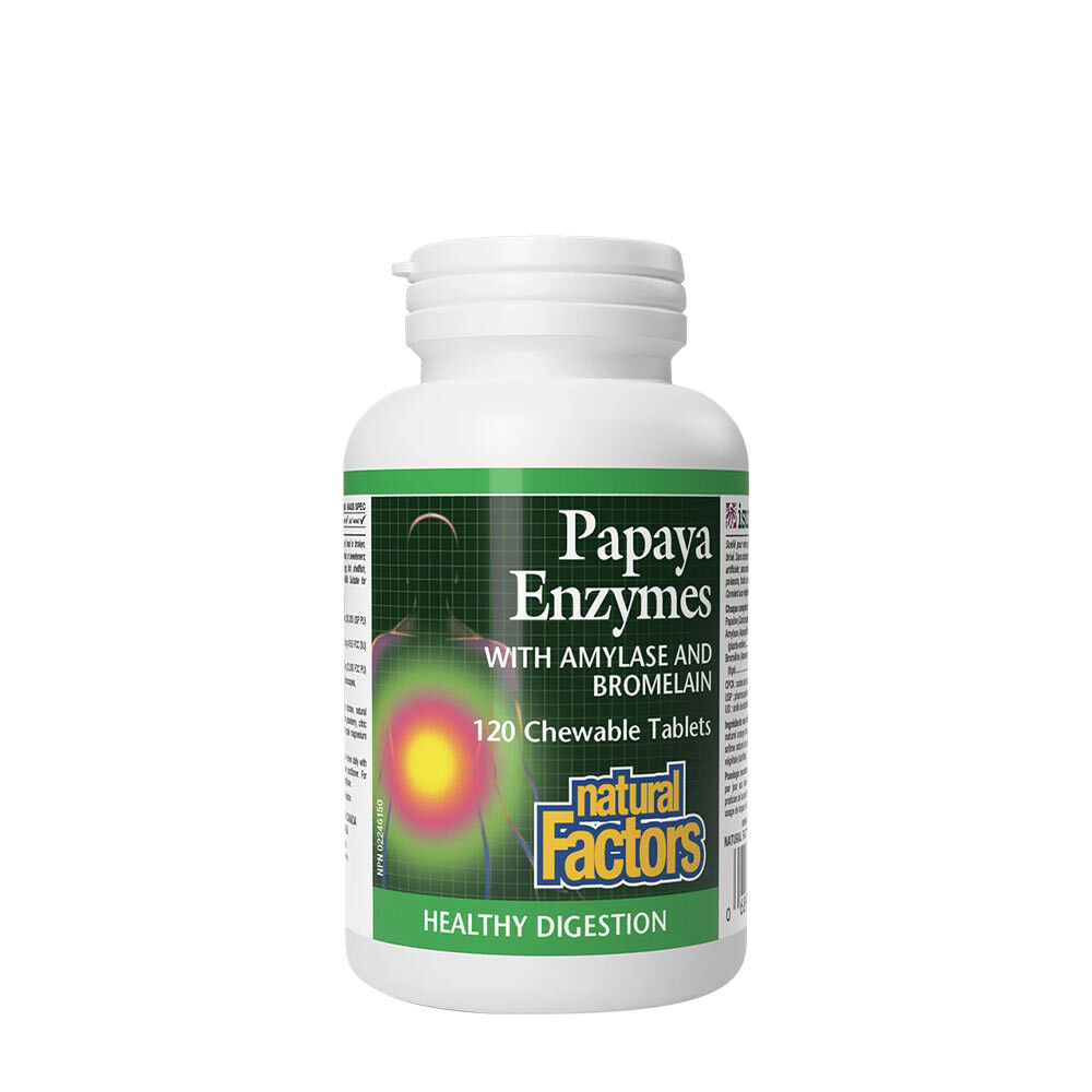 Natural Factors - Enzimi di papaya con amilasi e bromelina (120 compresse masticabili) - Viking Supplements