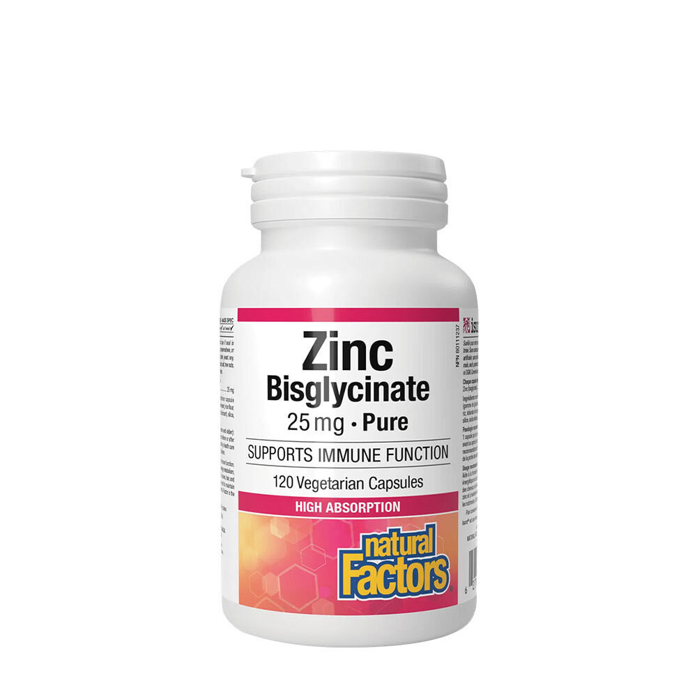 Natural Factors Bisglicinato di zinco 25 mg (120 capsule) - Viking Supplements