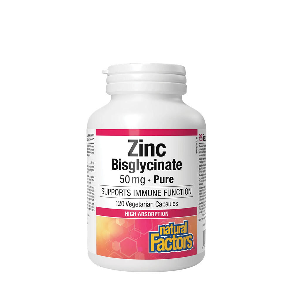 Natural Factors Bisglicinato di zinco 50 mg (120 capsule) - Viking Supplements