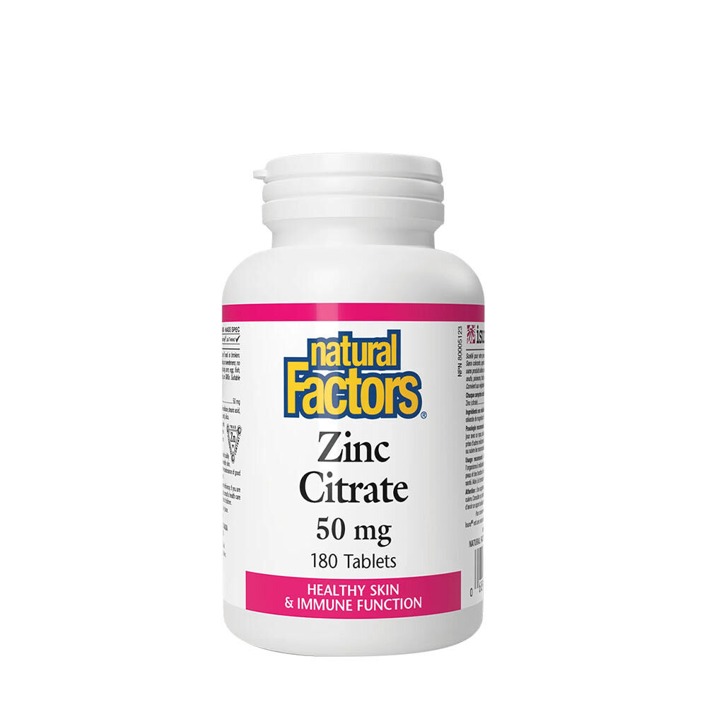 Natural Factors Citrato di zinco 50 mg (180 compresse) - Viking Supplements
