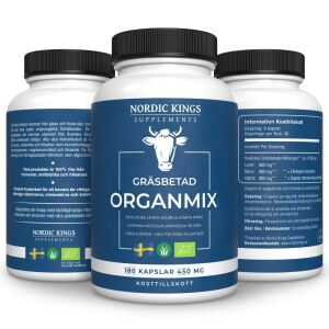Nordic Kings 100% Miscela di organi biologici da animali allevati al pascolo – 180 capsule - Viking Supplements