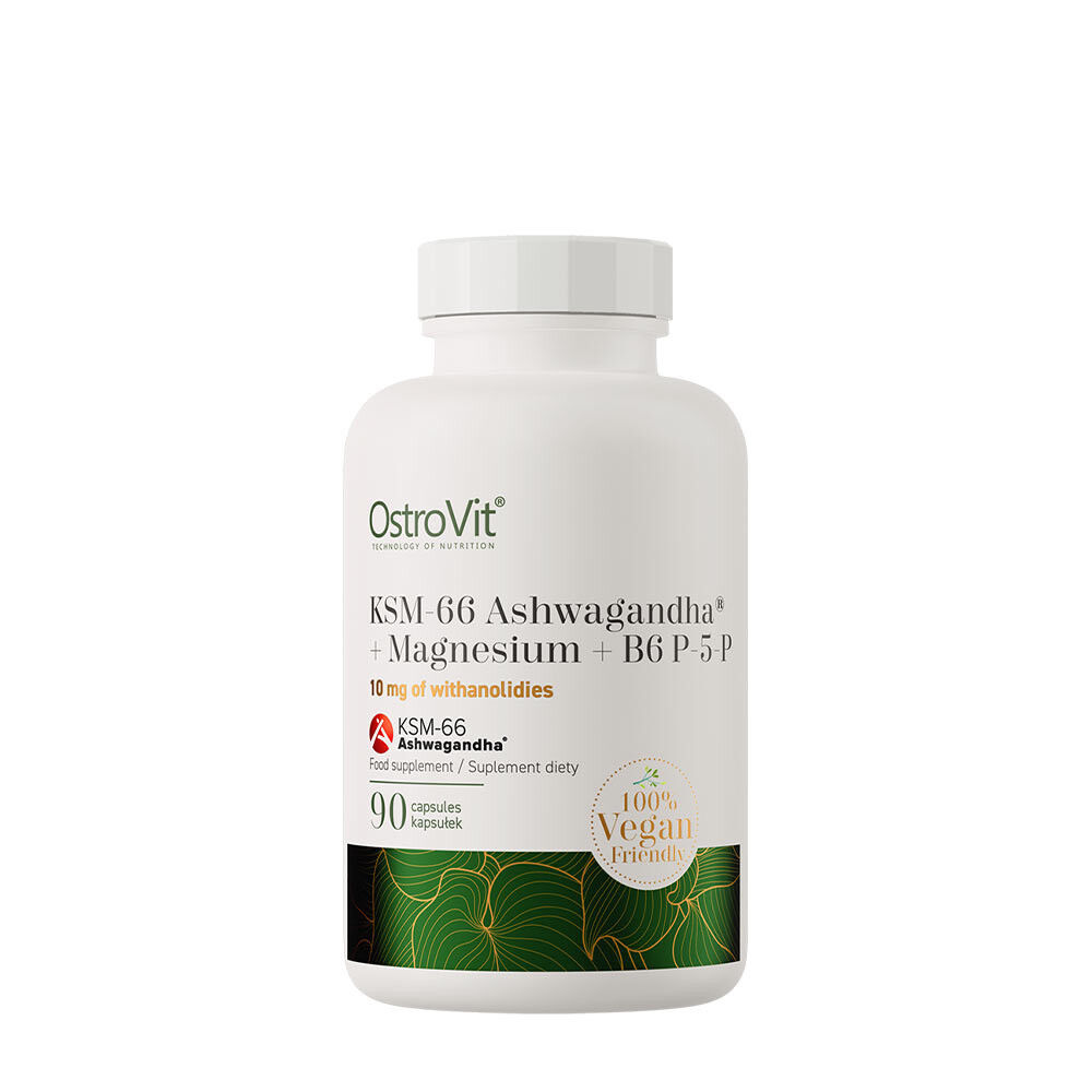 Ostrovit KSM-66 Ashwagandha® + Magnesio + B6 P-5-P (90 capsule vegetali) - Viking Supplements
