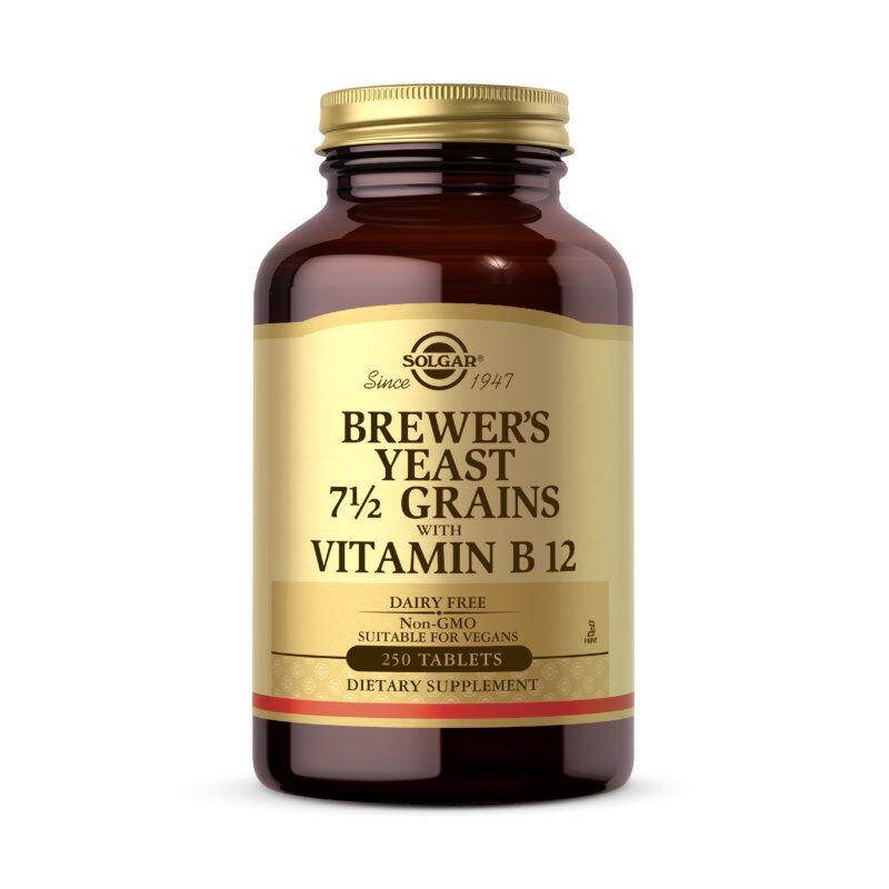SOLGAR Lievito di birra 7 1/2 grani con vitamina B12 (250 compresse) - Viking Supplements