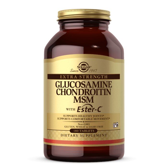 SOLGAR Glucosamina, condroitina e MSM ad alta concentrazione con Ester-C (180 compresse) - Viking Supplements