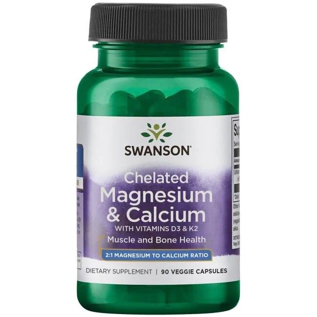SWANSON Albion: chelato di magnesio e calcio con D-3 e K-2 - Viking Supplements