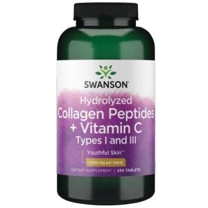 SWANSON Collagene idrolizzato di tipo I e III + vitamina C, 250 compresse - Viking Supplements