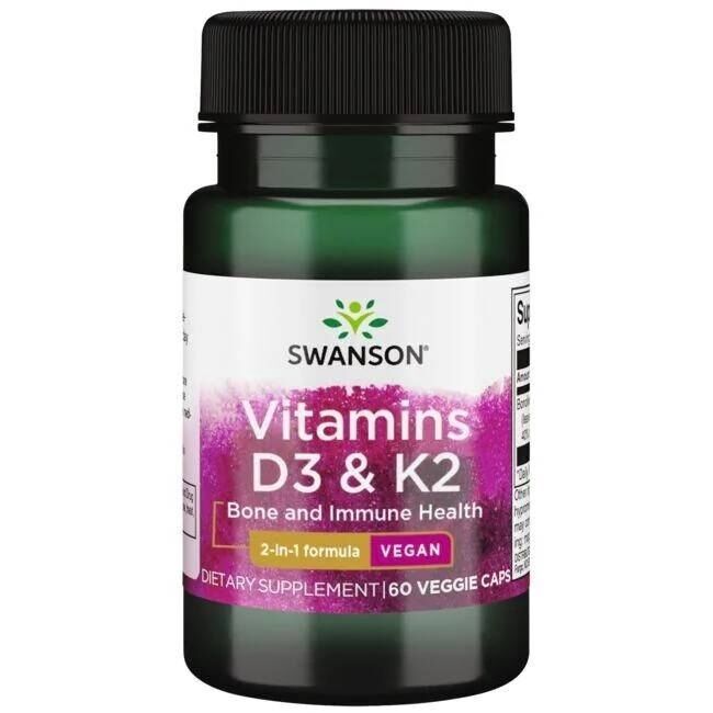 SWANSON Vitamina D3 2000 UI + K2 75 mcg 60 capsule - Viking Supplements