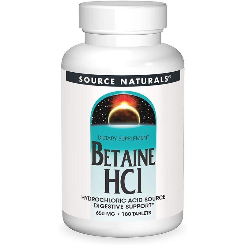 Source Naturals Betaina HCl 650 mg, 180 compresse - Viking Supplements