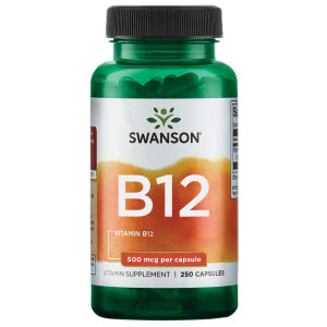 Swanson Vitamin B12 500mcg 250 capsules - Viking Supplements