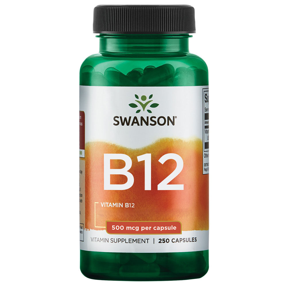 Swanson Vitamina B12 500 mcg, 250 capsule - Viking Supplements