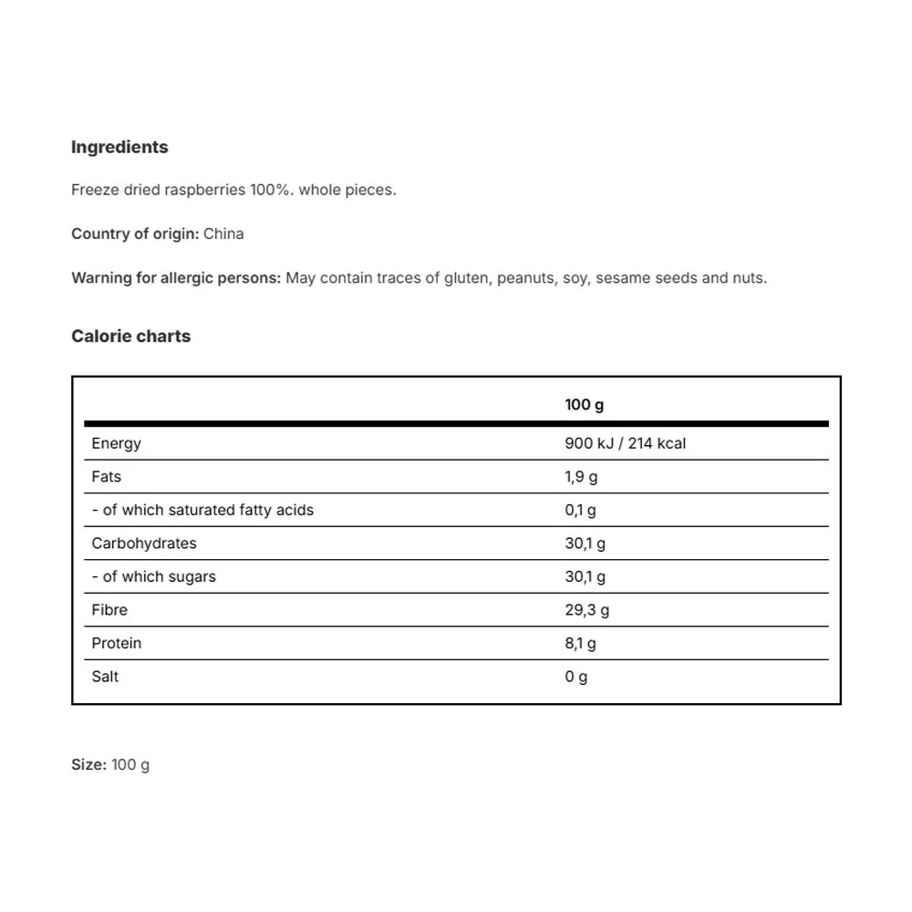 Vilgain Raspberries Lyophilized (100 g) - immagine 2