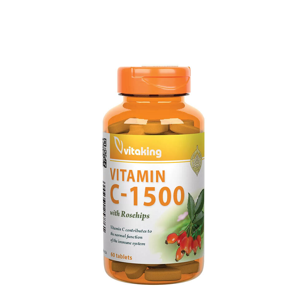Vitaking Vitamina C-1500 con bacche di rosa canina (60 compresse) - Viking Supplements