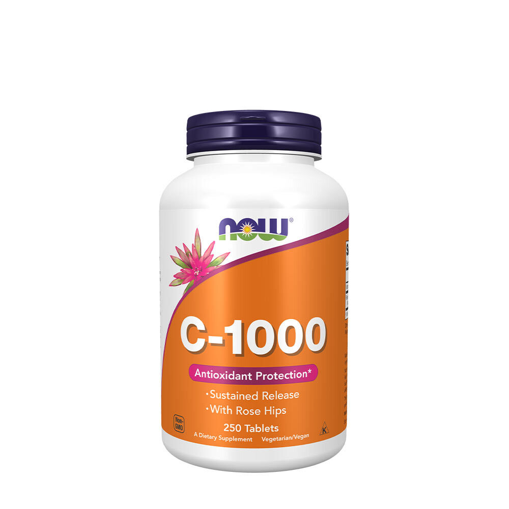 Vitamina C-1000 con bacche di rosa canina - A rilascio prolungato - 250 compresse - Viking Supplements