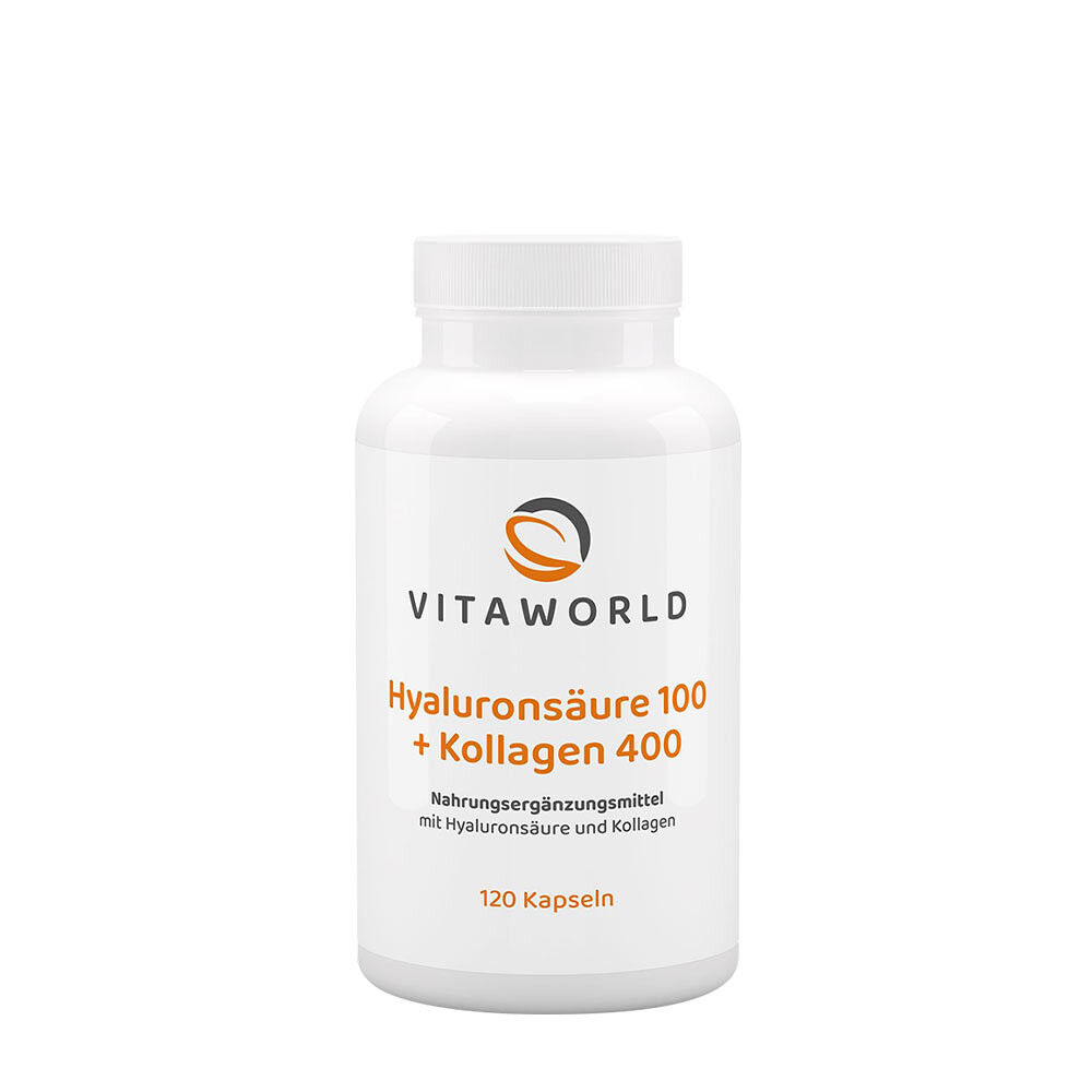 Vitaworld Acido ialuronico 100 + Collagene 400 (120 capsule) - Viking Supplements
